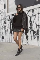 Studded Skirt and Leather Jacket