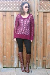 Everyday Winter Style: Bordeaux Sweater