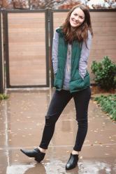 Style: Ripped Jeans & A Puffy Vest