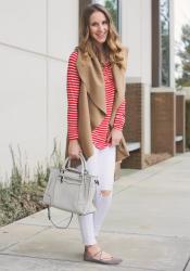 Stripes + a Camel Vest