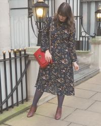 OOTD: Winter florals midi dress