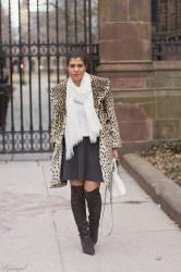 Leopard faux fur coat five ways