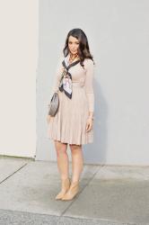 Pleated Wrap Dress