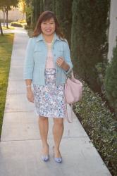 Throw Back Thursday Fashion Link Up: Blue Tweed Jacket