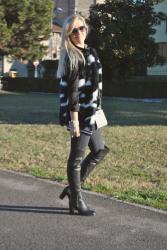 TOTAL BLACK OUTFIT - GILET IN PELLICCIA ECOLOGICA -