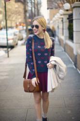 Topshop Heart Print Sweater