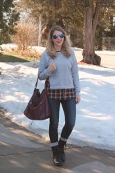 Layered Sweatshirt and Combat Boots