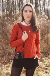 Orange knit sweater