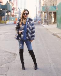 TRIPLE DENIM AND FAUX FUR