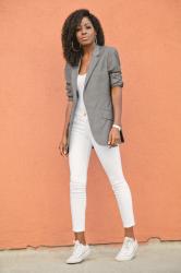 Men’s Blazer + Bodysuit + Stiletto Jeans