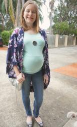 Third Trimester: Maternity Denim, Green and Blue and Rebecca Minkoff Mini MAC