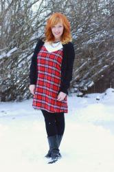 Plaid Slip Dress & Harness Boots: Quick Change Artist