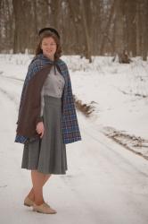 • 1950s Wintry Gray Ensemble •