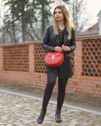 CASUAL OUTFIT | stylizacja codzienna z czerwoną torebką