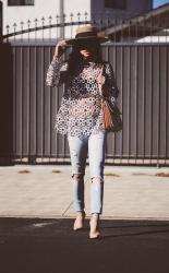 Weekend: Lace Top & Ripped Jeans
