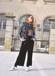 velvet cropped trousers