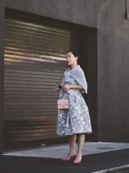 Spring: Floral Dress and Pink Kitten Heels