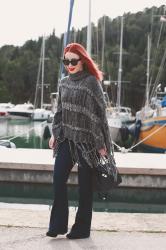 Tassel cape sweater