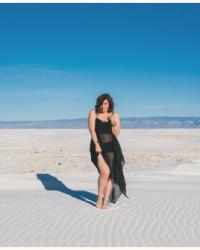 Black dress in White Sands.Our adventure is awesome so far,...