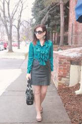 Thursday Mixer--Black Leather Pencil Skirt