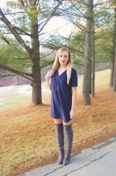 Blue Suede Dress