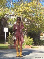 M:My Fringed Burgundy Cardigan