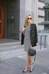 Houndstooth Sheath and Double-Breasted Blazer