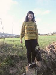 ETHNIC MUSTARD JUMPER