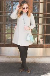 Grey Turtleneck Dress 