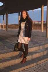 Sunrise in striped dress