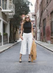 Ivory Culottes and Suede Jacket