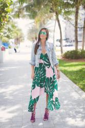 Palm Print Maxi Dress