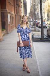 Floral Midi Wrap Dress