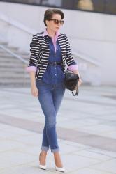 the layering act | double collar, double denim, double stripes