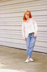 Cold Shoulder Sweater & Boyfriend Jeans: It’s More Than Bling