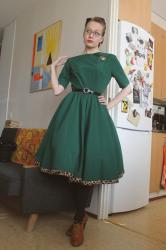 St. Patrick's day! Green 1950s circle dress.