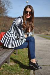 striped jacket with peplum 