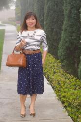 Polka Dot Midi Skirt 3 Ways 