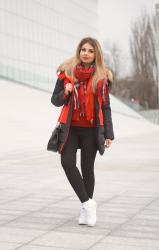 RED JACKET & NIKE AIR MAX 90 | stylizacja codzienna