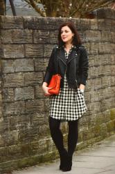 Shirt Dress and Biker Jacket