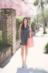 Stripe Lace Up Dress