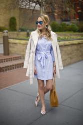 Affordable Spring Outfit // Floral Flats & Belted Shirtdress