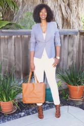 Chambray Blazer and White Denim