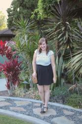 Sunflower Top + Black Skirt