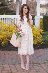 A white lace dress for Easter