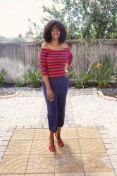 Navy Culottes and Stripes