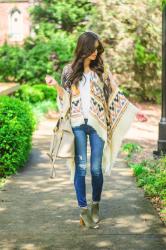 Tribal kimono + Sole Society