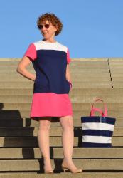 MY COLOURBLOCKED SHIFT DRESS : : VOGUE PATTERN V9048  : : VERY EASY VOGUE