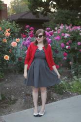 Apricity Sunday Dress + Red Cardigan