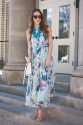 Floral Maxi Dress + #WIWT Link Up
